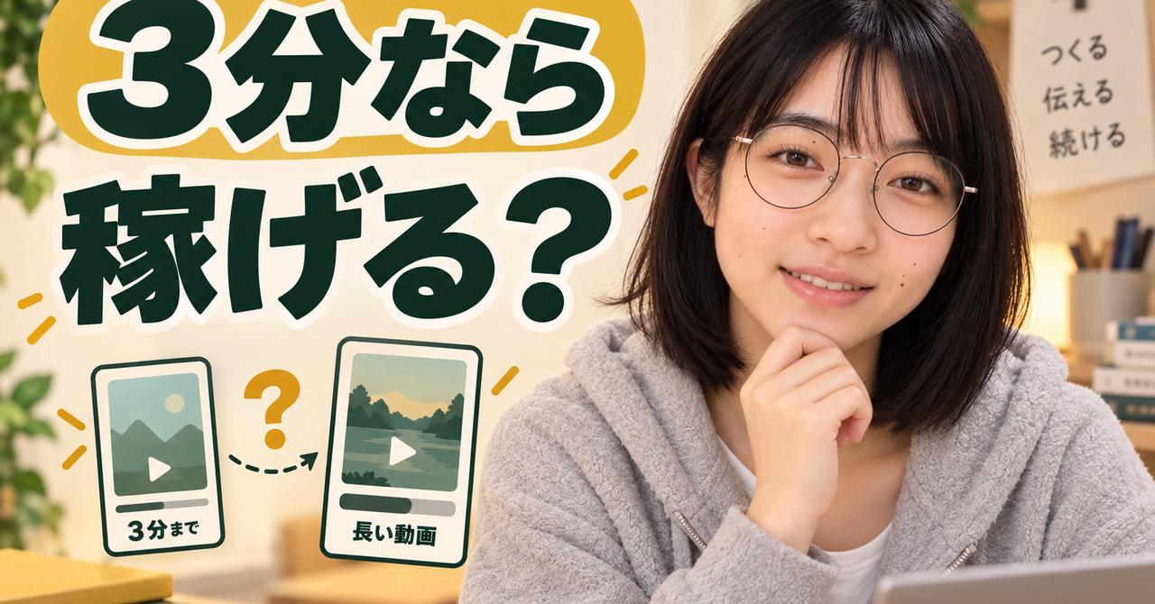 3分まで作れるShorts、長くすれば収益も増える？投稿前に分けたい2つの条件