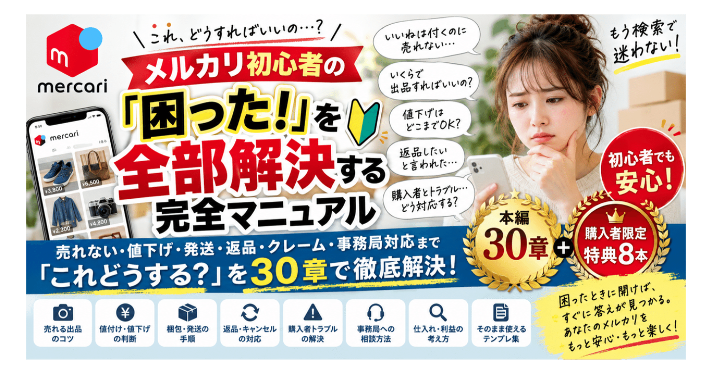 『🔰 メルカリ初心者の「困った！」を全部解決する完全マニュアル』