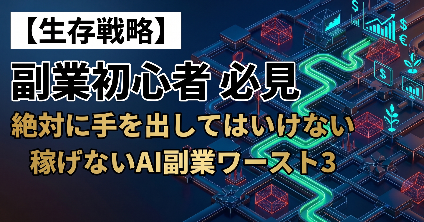 【生存戦略】副業初心者が「絶対に手を出してはいけない」稼げないAI副業ワースト3