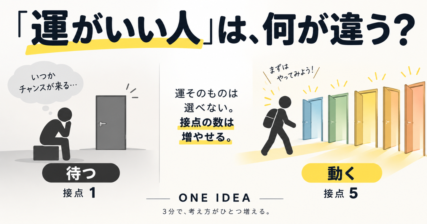 「自分には運がない」と思ったとき、考えたいこと。