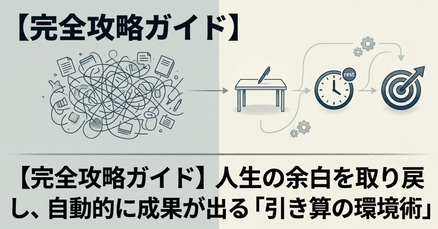 【完全攻略ガイド】人生の余白を取り戻し、自動的に成果が出る「引き算の環境設計術」