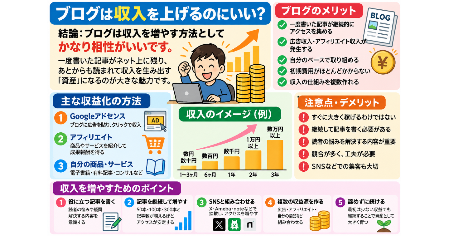 ブログで収入をあげる