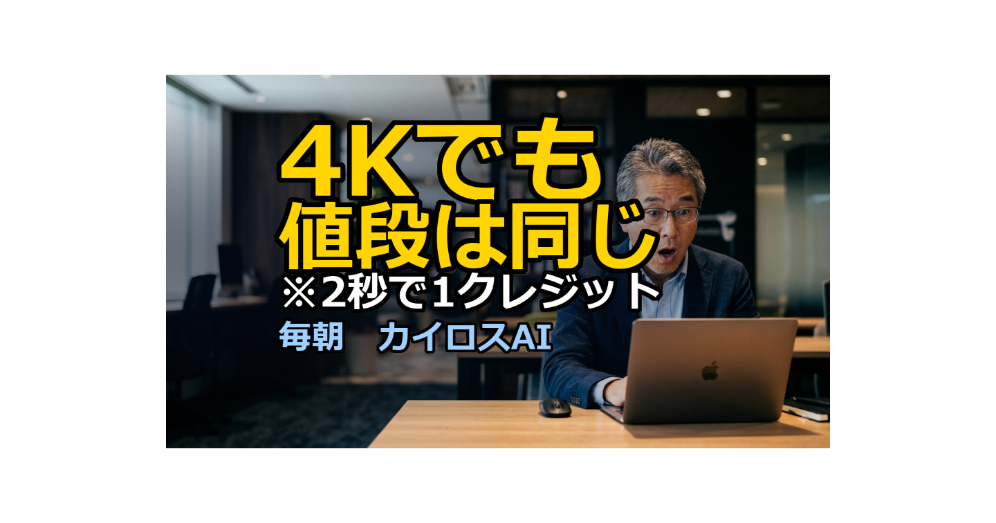 4Kでも値段が同じ｜納品仕様に定価がついた日