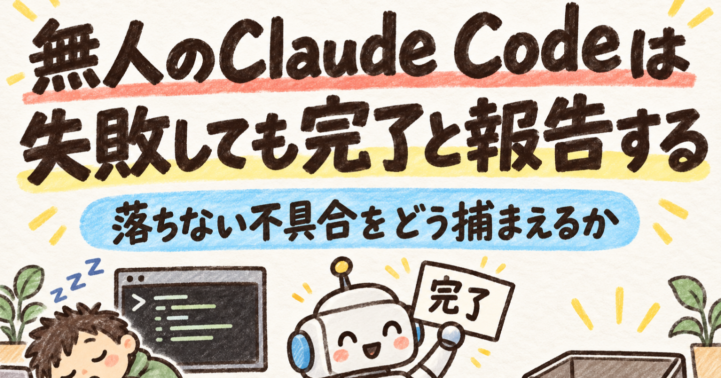 無人のClaude Codeは、失敗しても「完了」と報告する