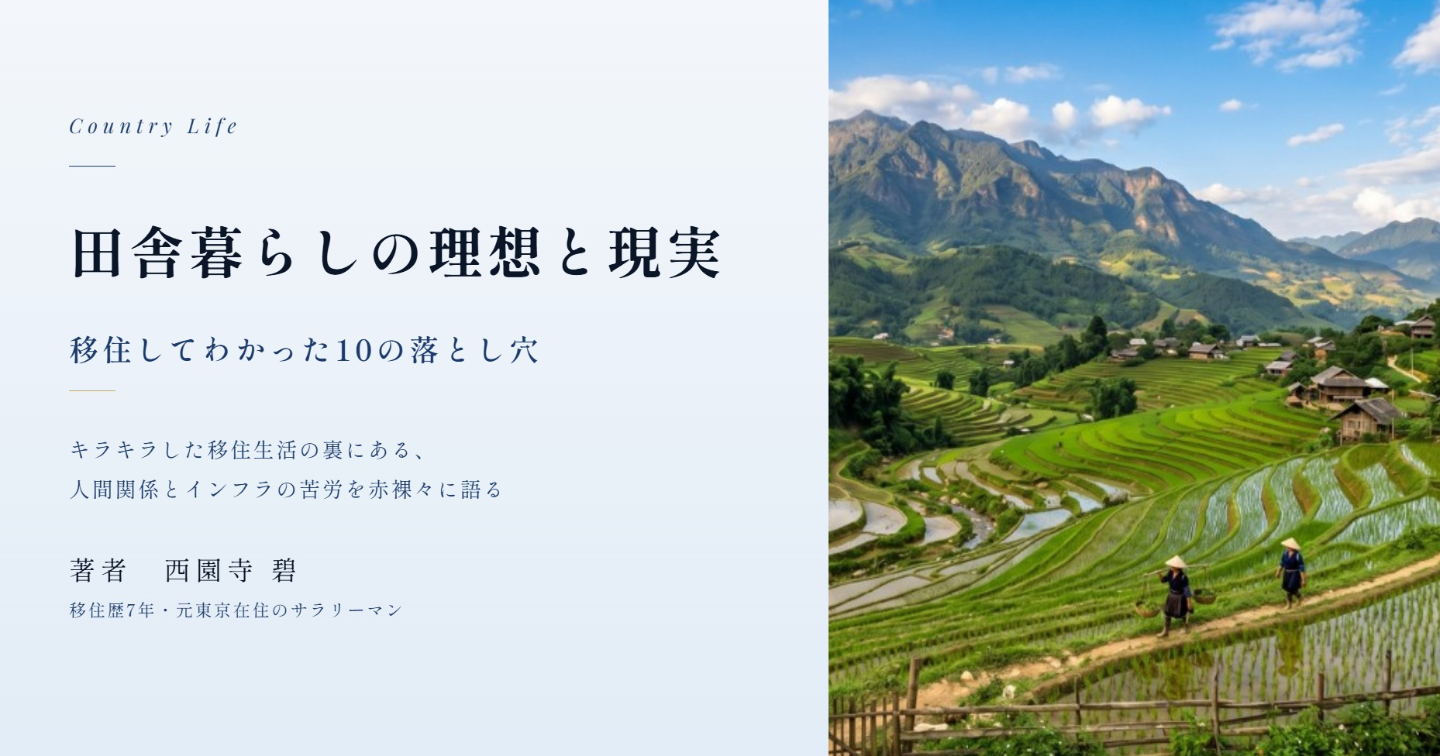 田舎暮らしの理想と現実 　移住してわかった10の落とし穴  ─  キラキラした移住生活の裏にある、人間関係とインフラの苦労を赤裸々に語る