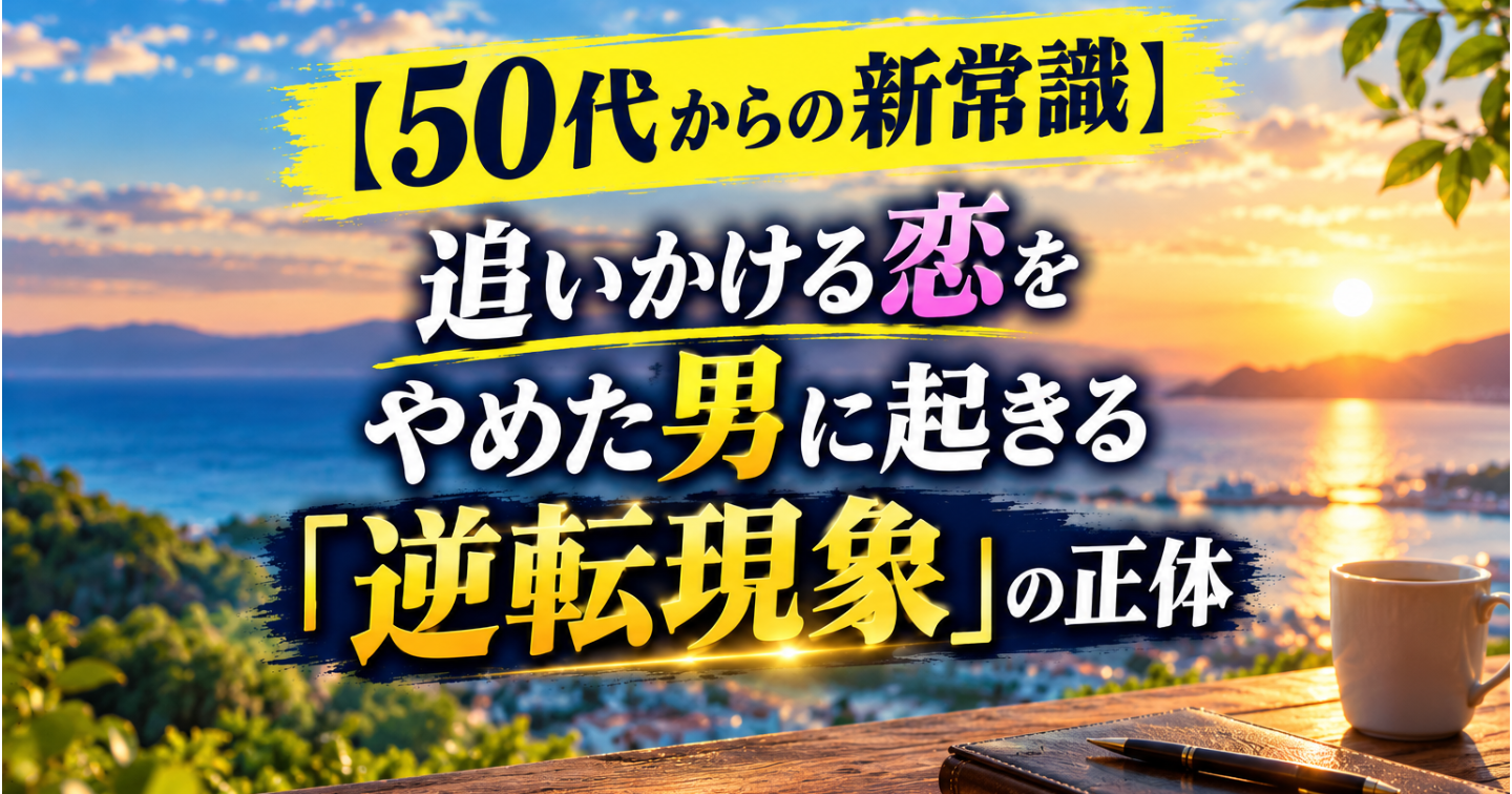 【50代からの新常識】追いかける恋をやめた男に起きる「逆転現象」の正体