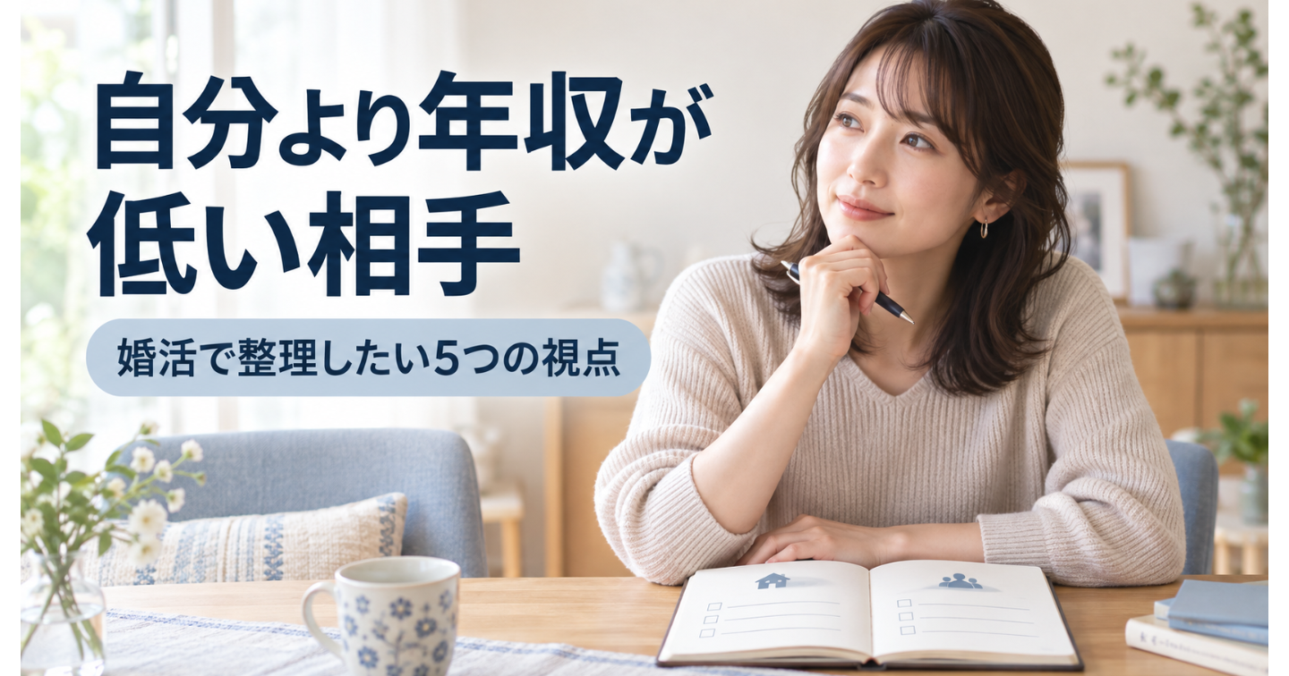 自分より年収が低い相手をどう考える？——30代女性の婚活で整理したい5つの視点