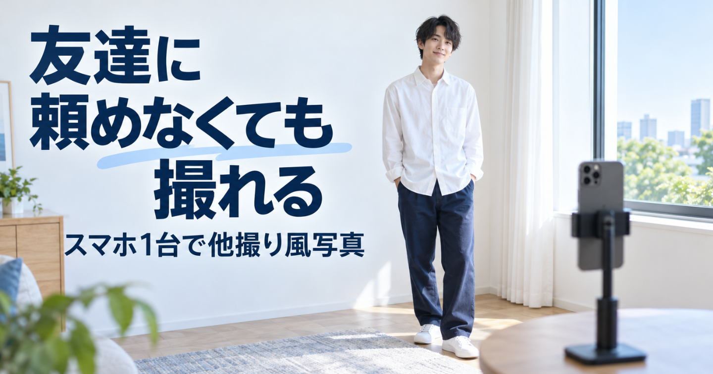 友達に頼めなくても撮れる——スマホ1台で作る「他撮り風」プロフィール写真