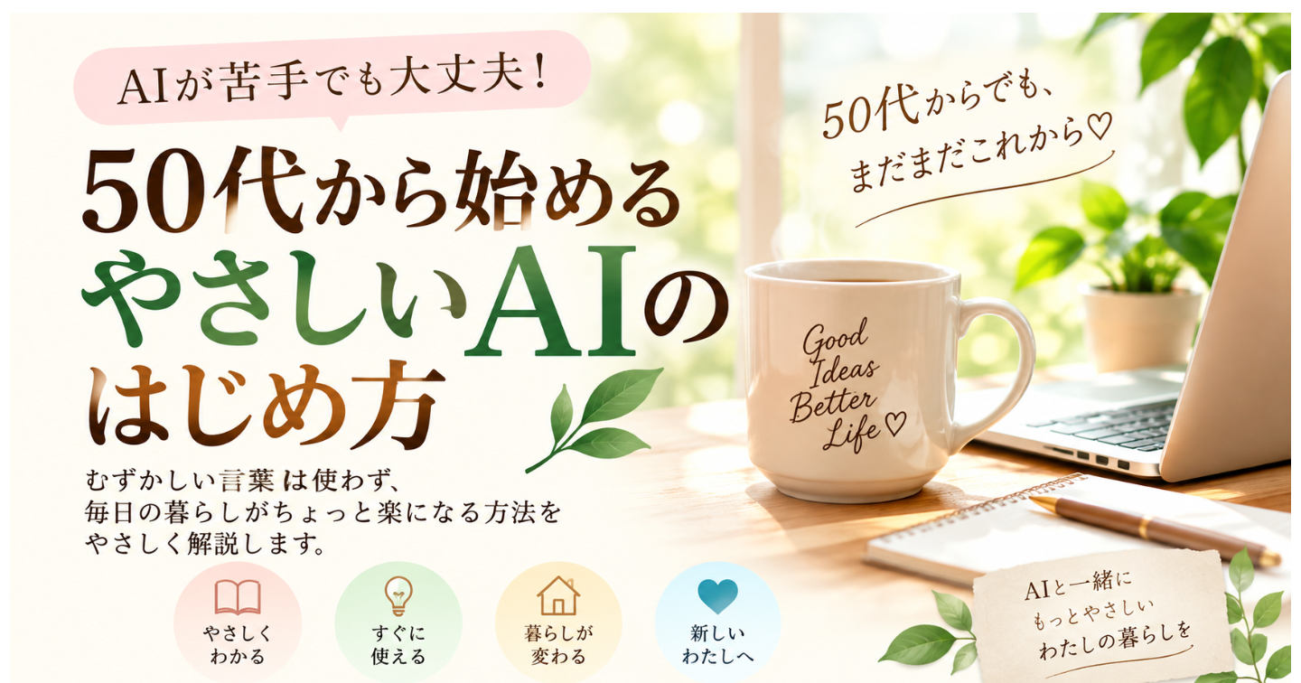 50代から始める やさしいAIのはじめ方｜スマホだけで今日からできる3ステップ