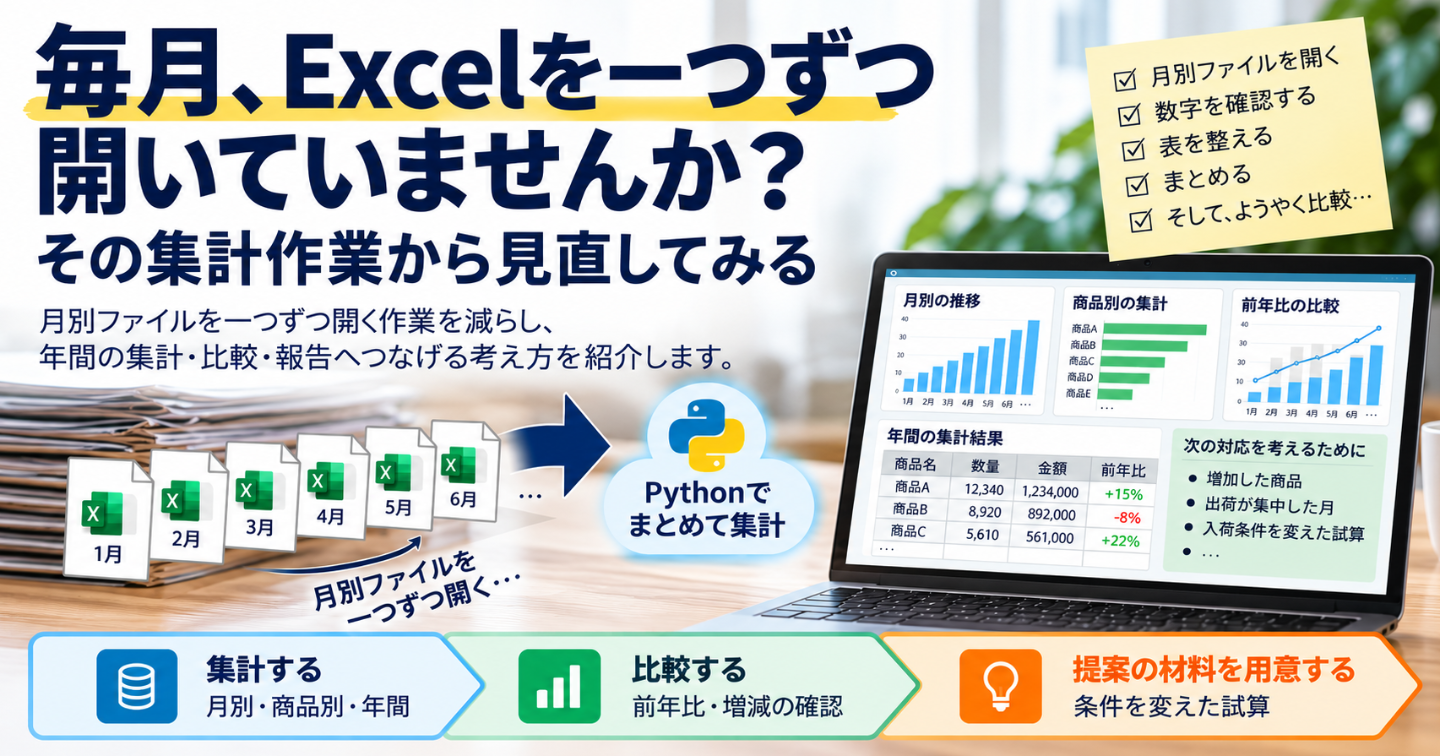 月別Excelを自動集計する前に、そろえたい3つの条件