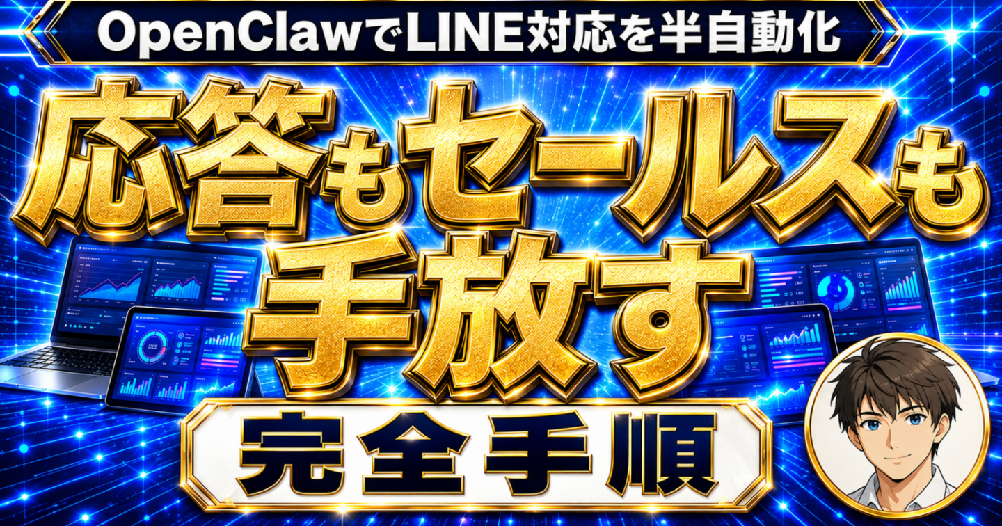 OpenClawでLINE対応を半自動化して応答もセールスも手放す完全手順