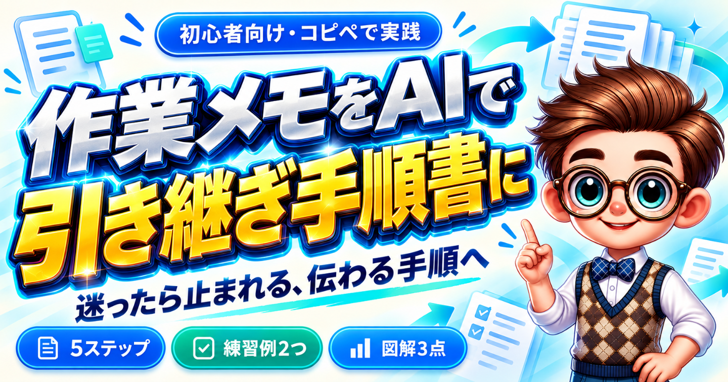 作業メモ→引き継ぎ手順書｜ChatGPTで作って試す5ステップ