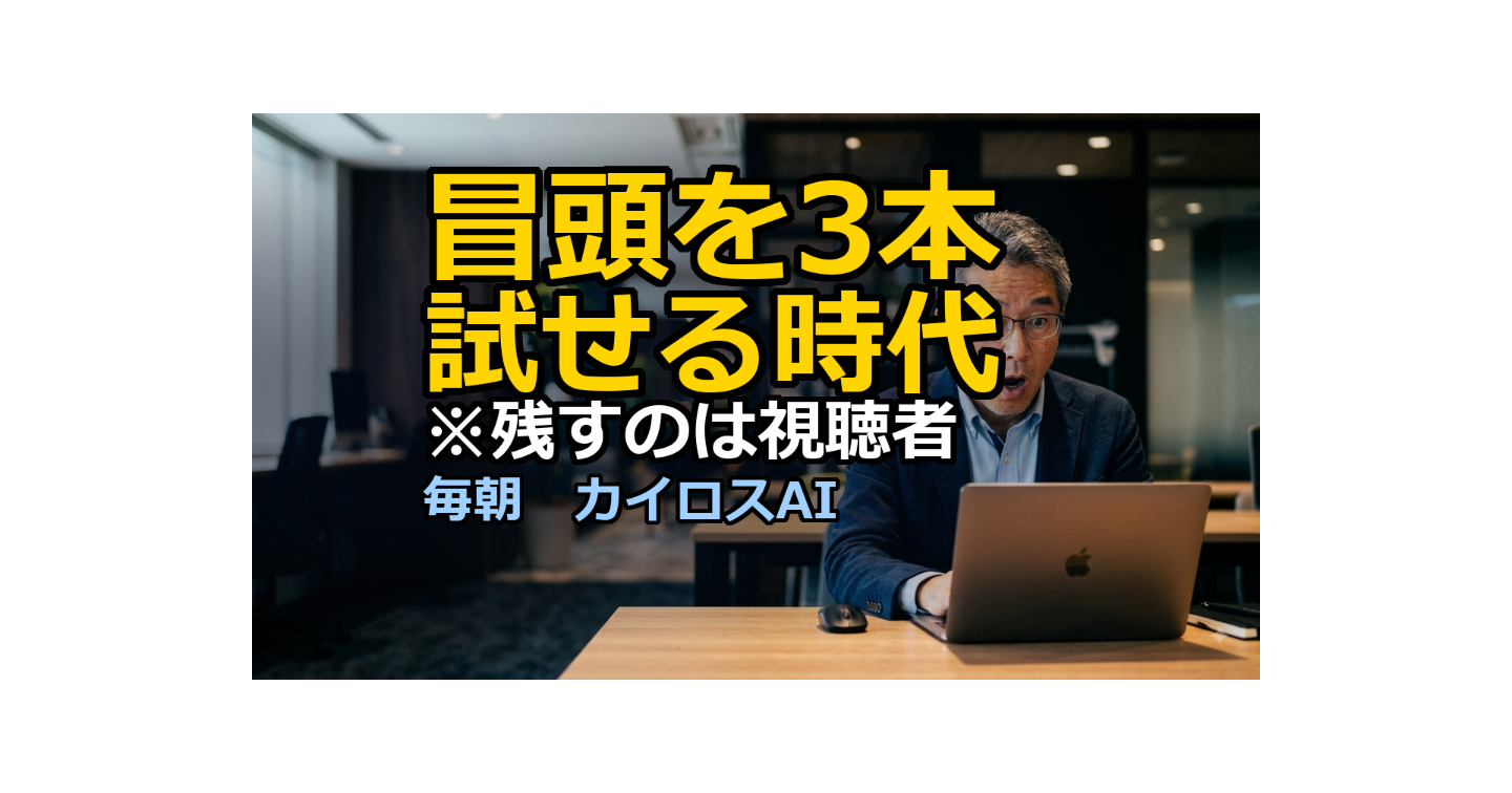 YouTubeが「冒頭を3本試せる」機能を発表。編集代行は「冒頭3パターン納品」が受注理由になる