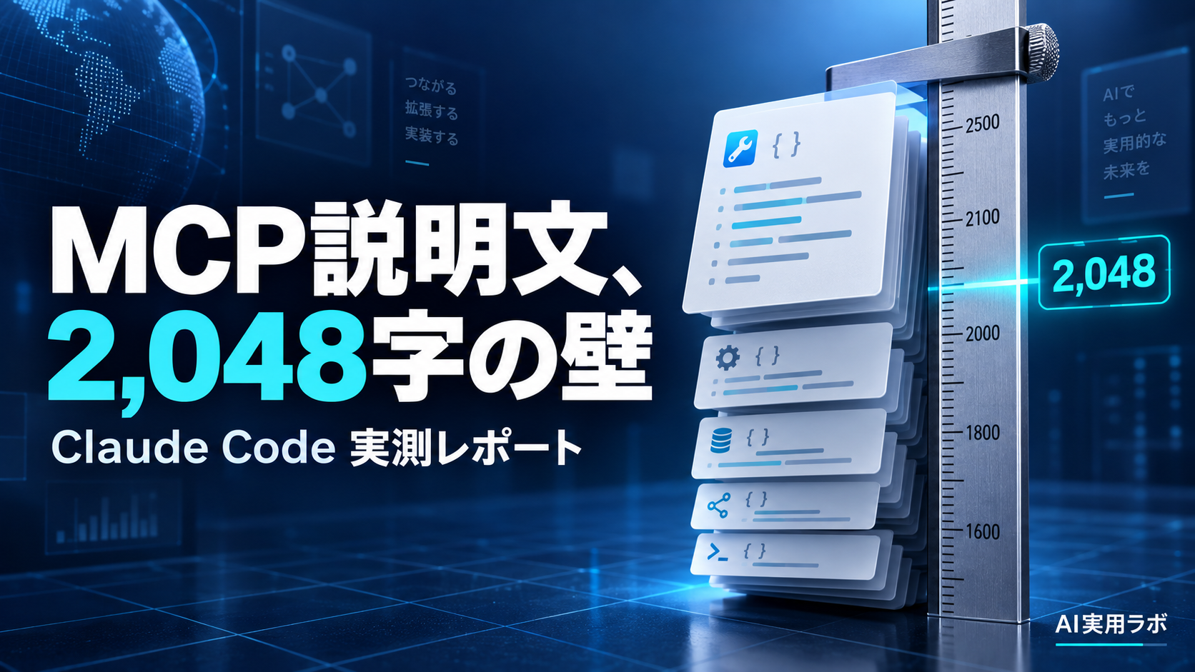 Claude CodeのMCPツール説明文に2,048字上限、実際のサーバーで測ってみた