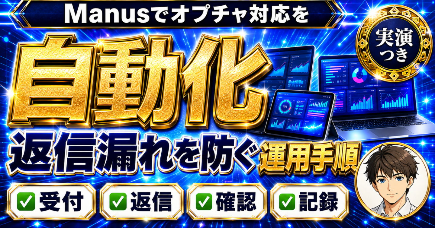Manusでオプチャ対応を自動化し返信漏れを防ぐ運用手順
