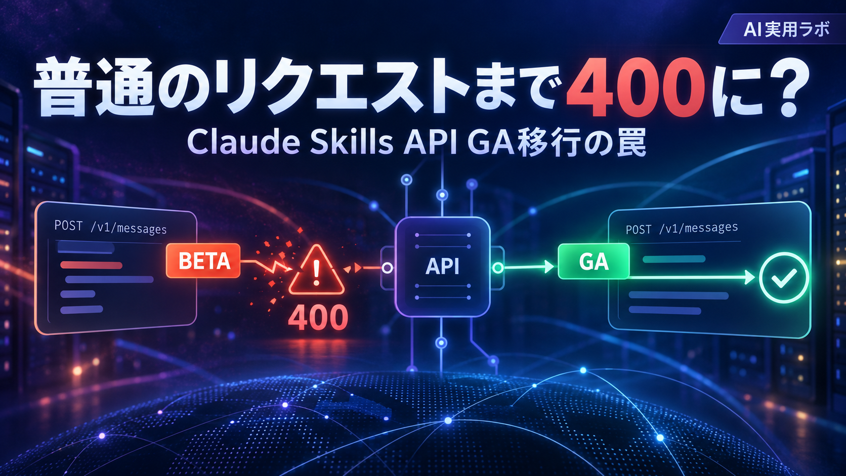 普通のリクエストまで400に？Claude Skills API GA移行で消えたベータヘッダーの罠