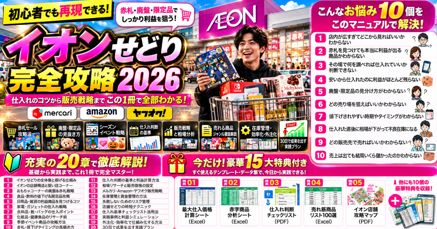 🔥【イオンせどり完全攻略2026】知らないと素通りする「利益商品」の見つけ方｜赤札・廃盤・限定品を徹底攻略