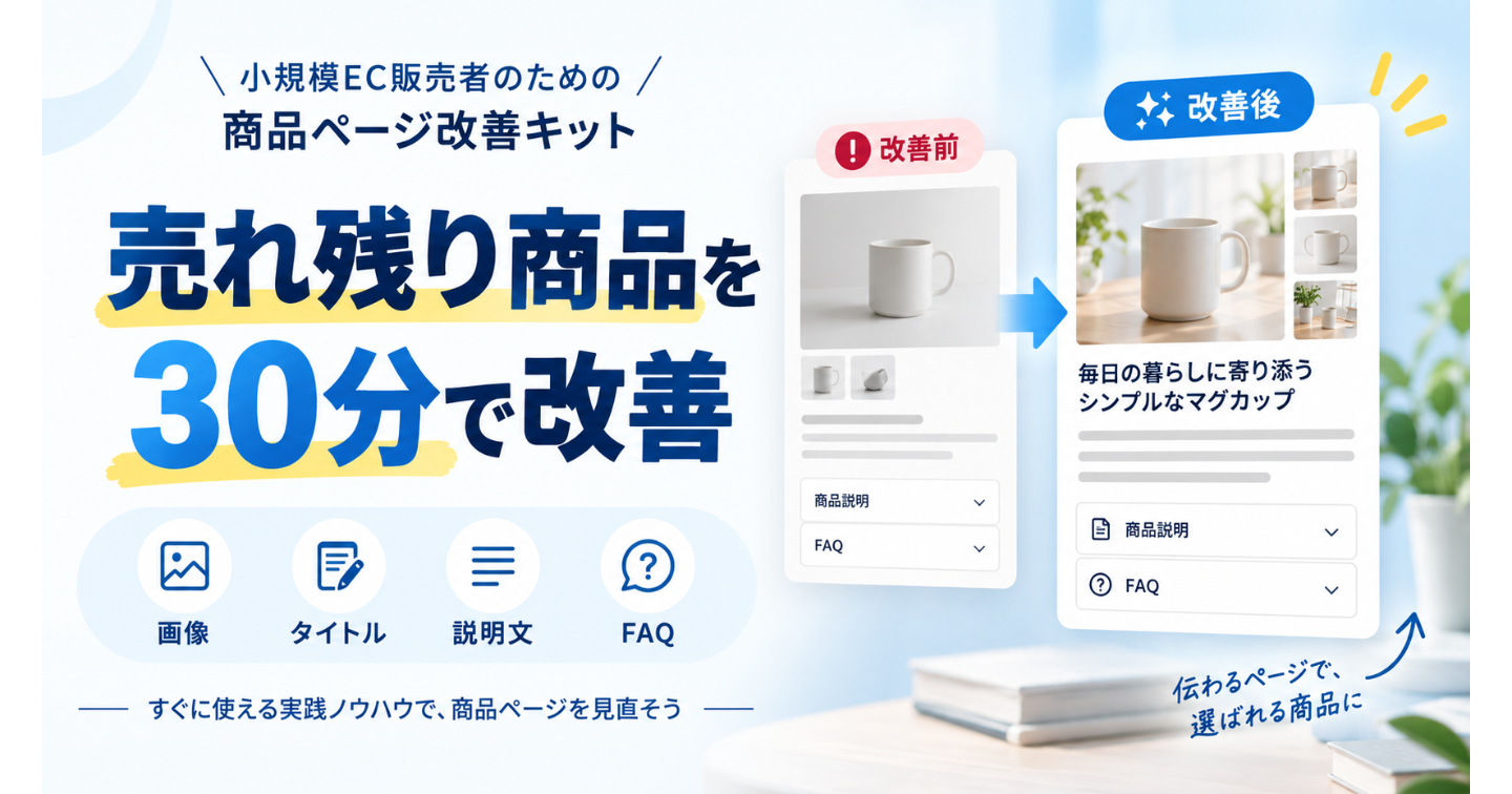 売れ残り商品を30分で改善する｜画像・タイトル・説明文・FAQ書き換えキット