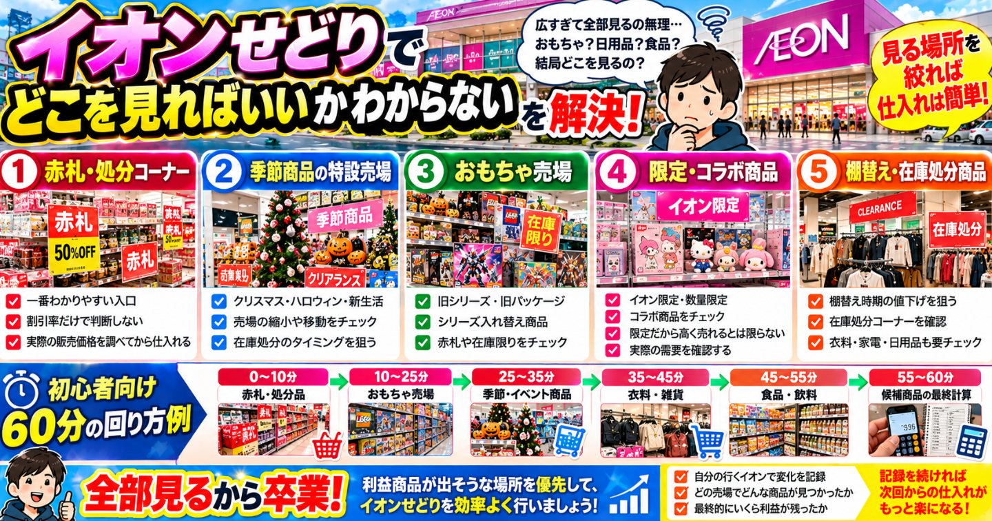 🏪 イオンせどりで「どこを見ればいいかわからない」を解決する