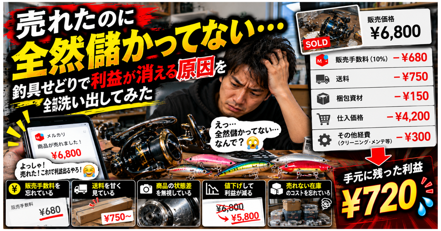「売れたのに全然儲かってない…」釣具せどりで利益が消える原因を全部洗い出してみた