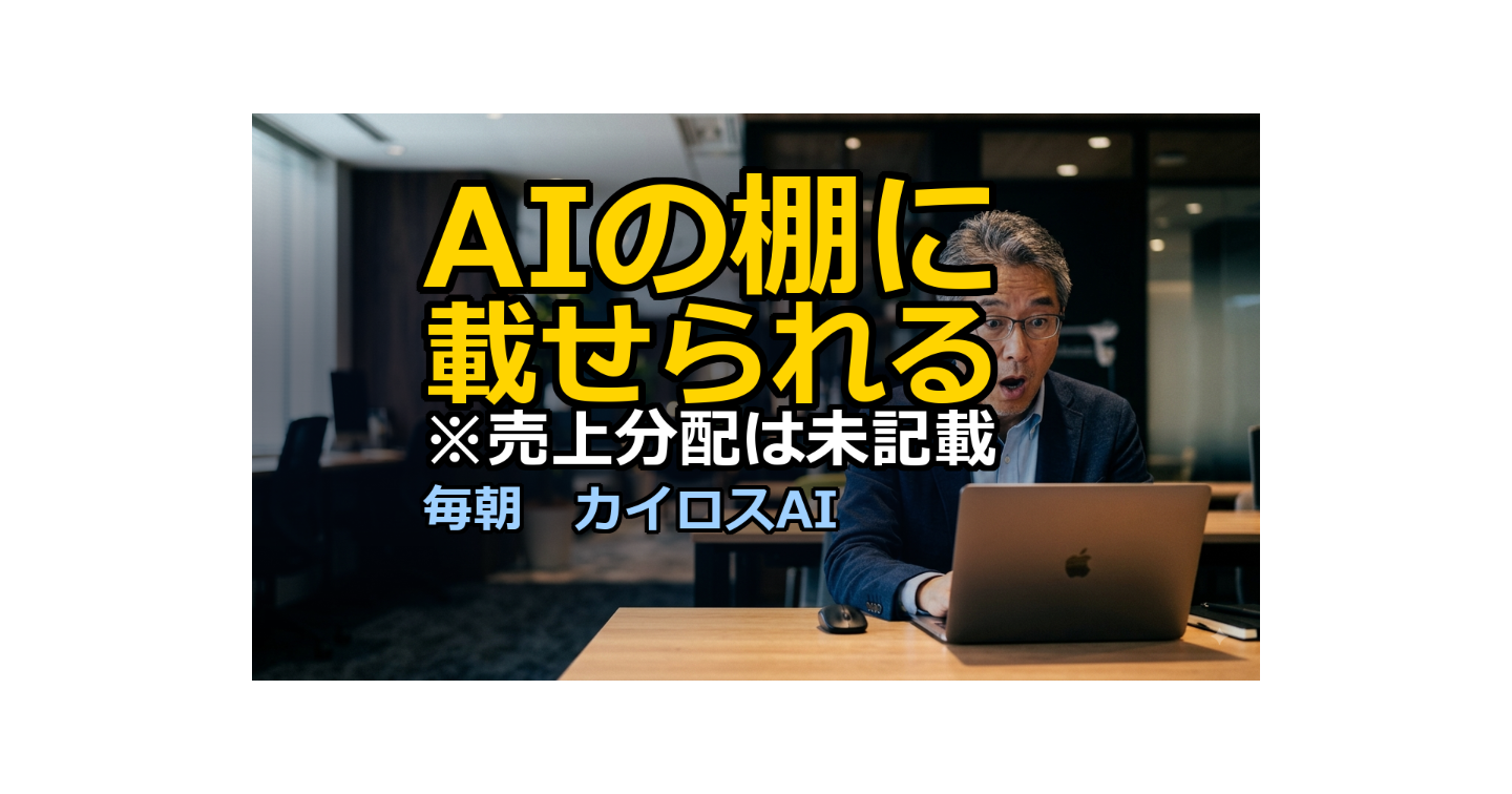 AIの「道具の棚」が開いた日。売り場ではないと知った上で、今日書く3行