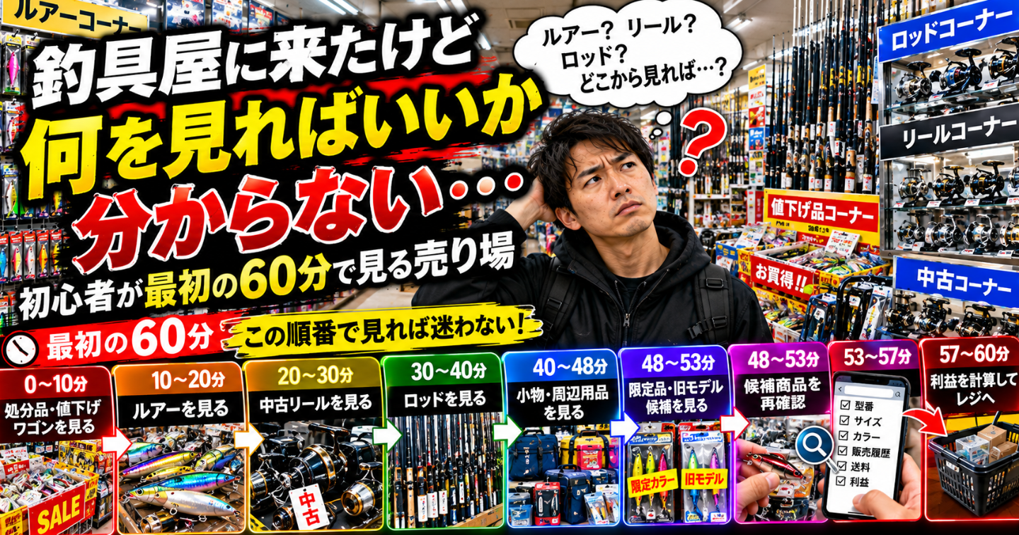 釣具屋に来たけど「何を見ればいいか分からない」初心者が最初の60分で見る売り場