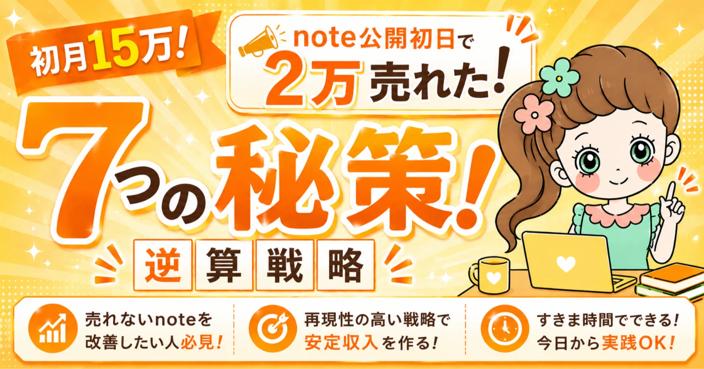 【初月15万!】note公開初日で2万売れた7つの秘策！