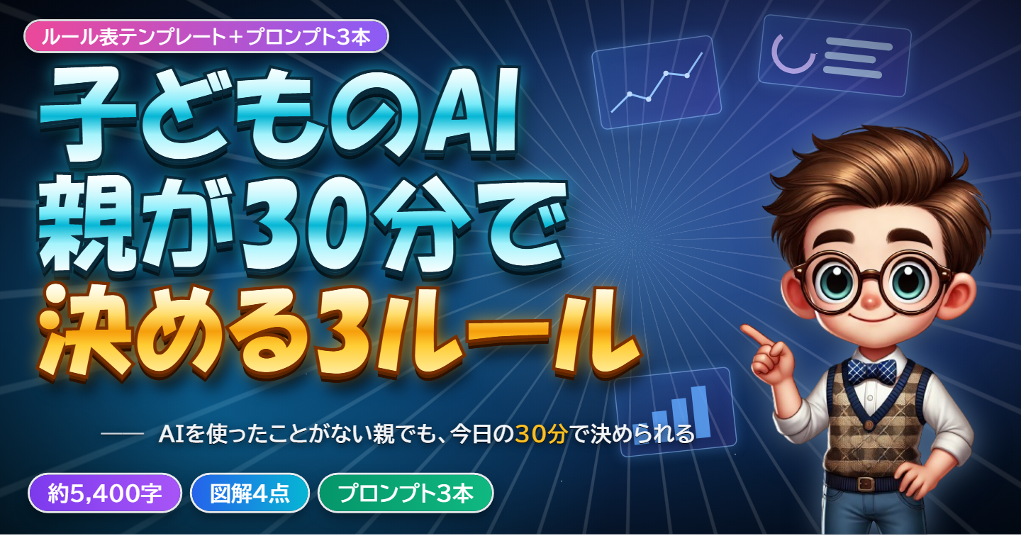 【4STEP・30分】子どもがAIを使い始めた家庭で、親が決める「3つのルール」