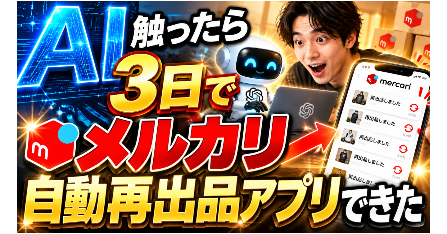 AI触ったら3日でメルカリ自動再出品アプリできた！作れたけど配らない。作った再出品アプリを配らない理由と、売れ残った服の見直し方