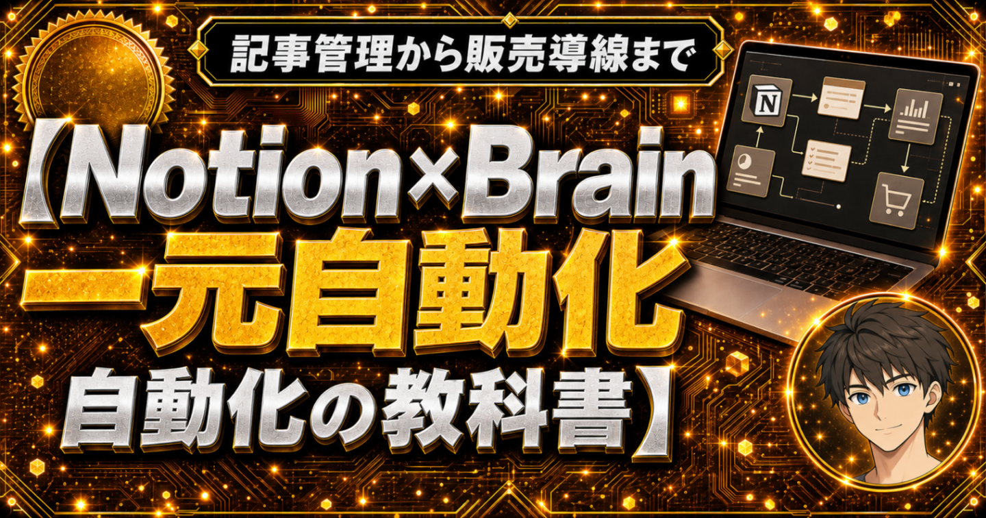 【Notion×Brain自動化の教科書】記事管理から販売導線まで一元自動化