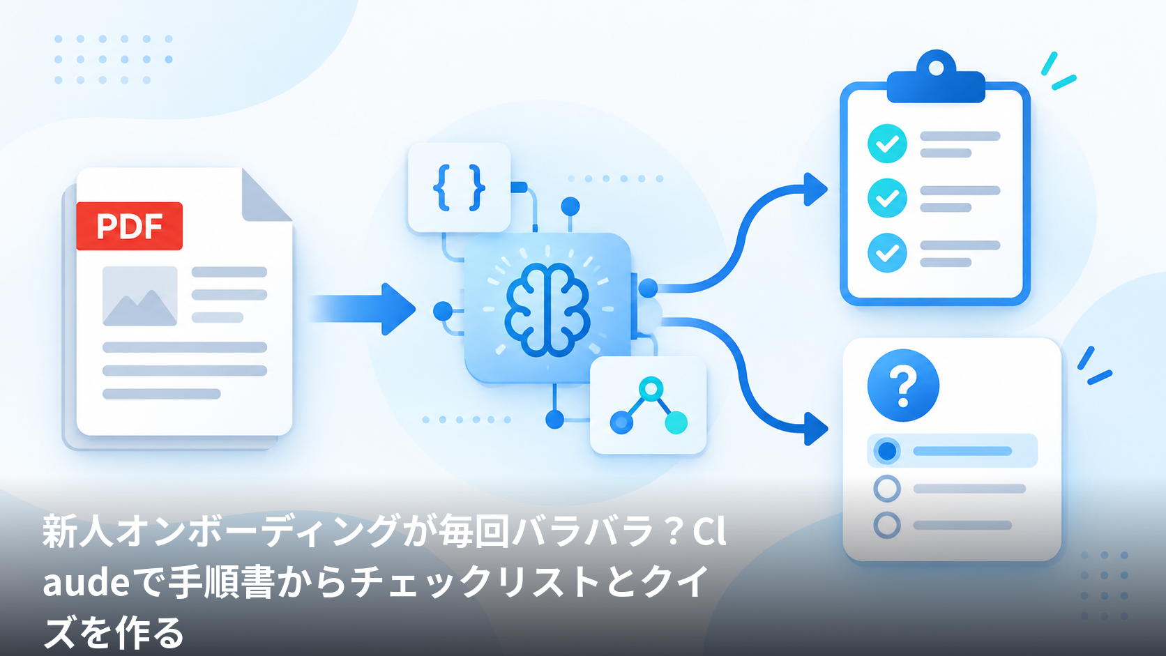 新人オンボーディングが毎回バラバラ？Claudeで手順書からチェックリストとクイズを作る