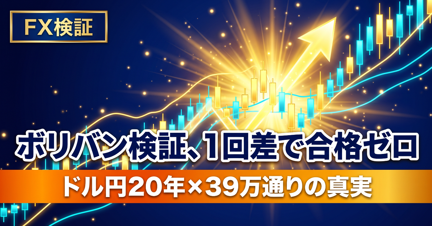 ボリンジャーバンド逆張り、取引99回で不合格。1回差でも基準を曲げない理由