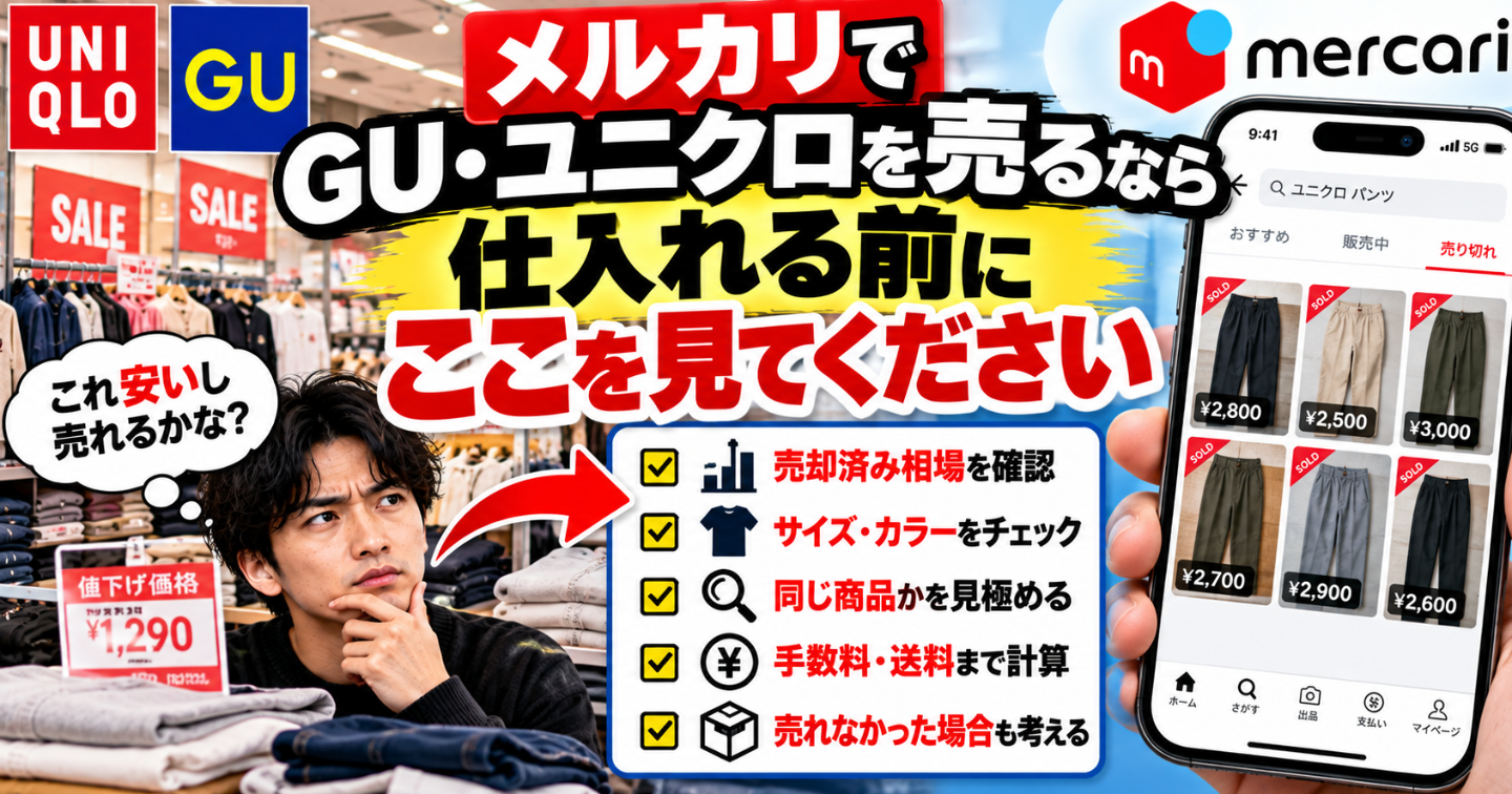 📱 メルカリでGU・ユニクロを売るなら、仕入れる前にここを見てください