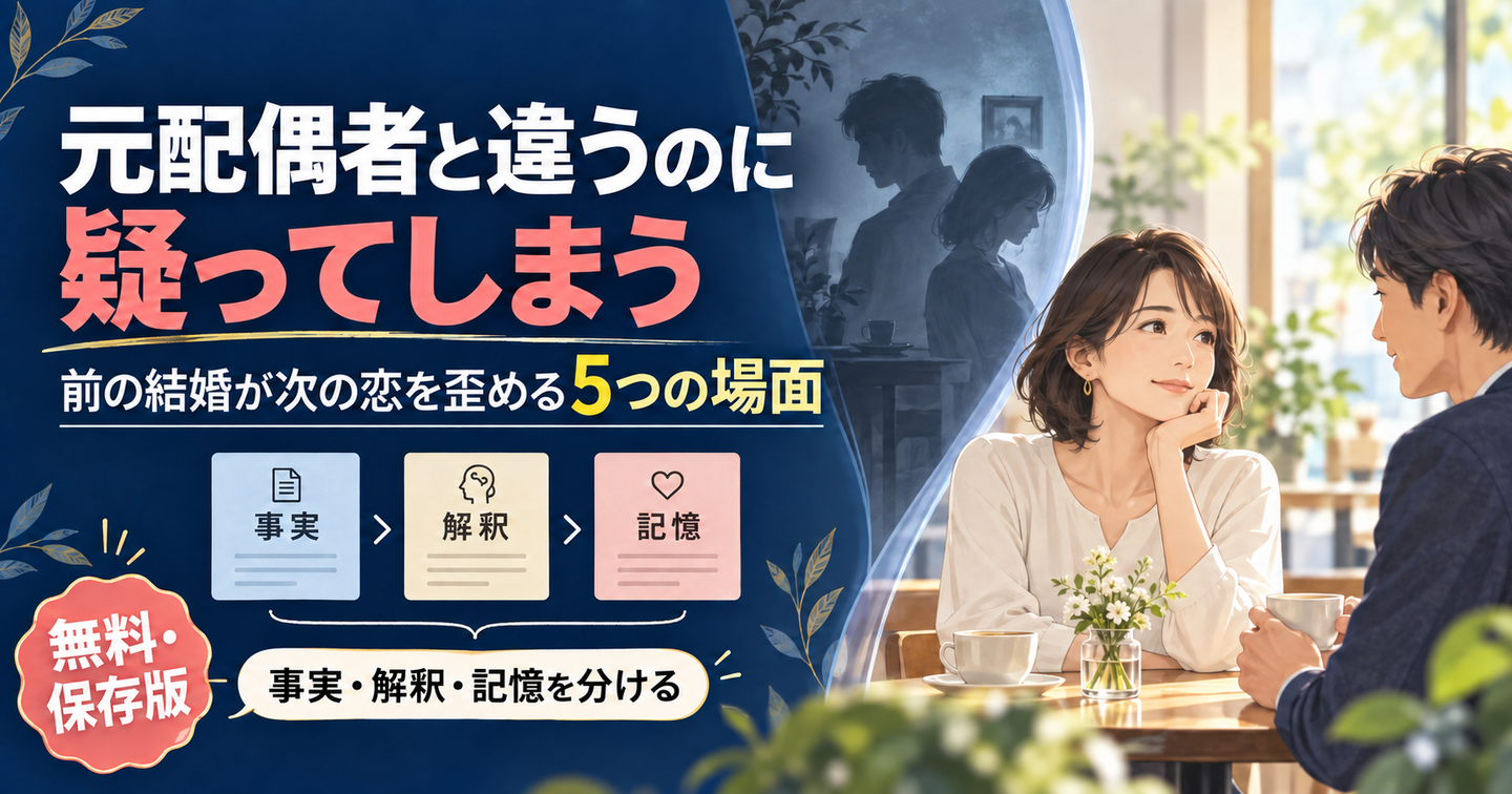 元配偶者と違うのに疑ってしまう――前の結婚が次の恋を歪める5つの場面