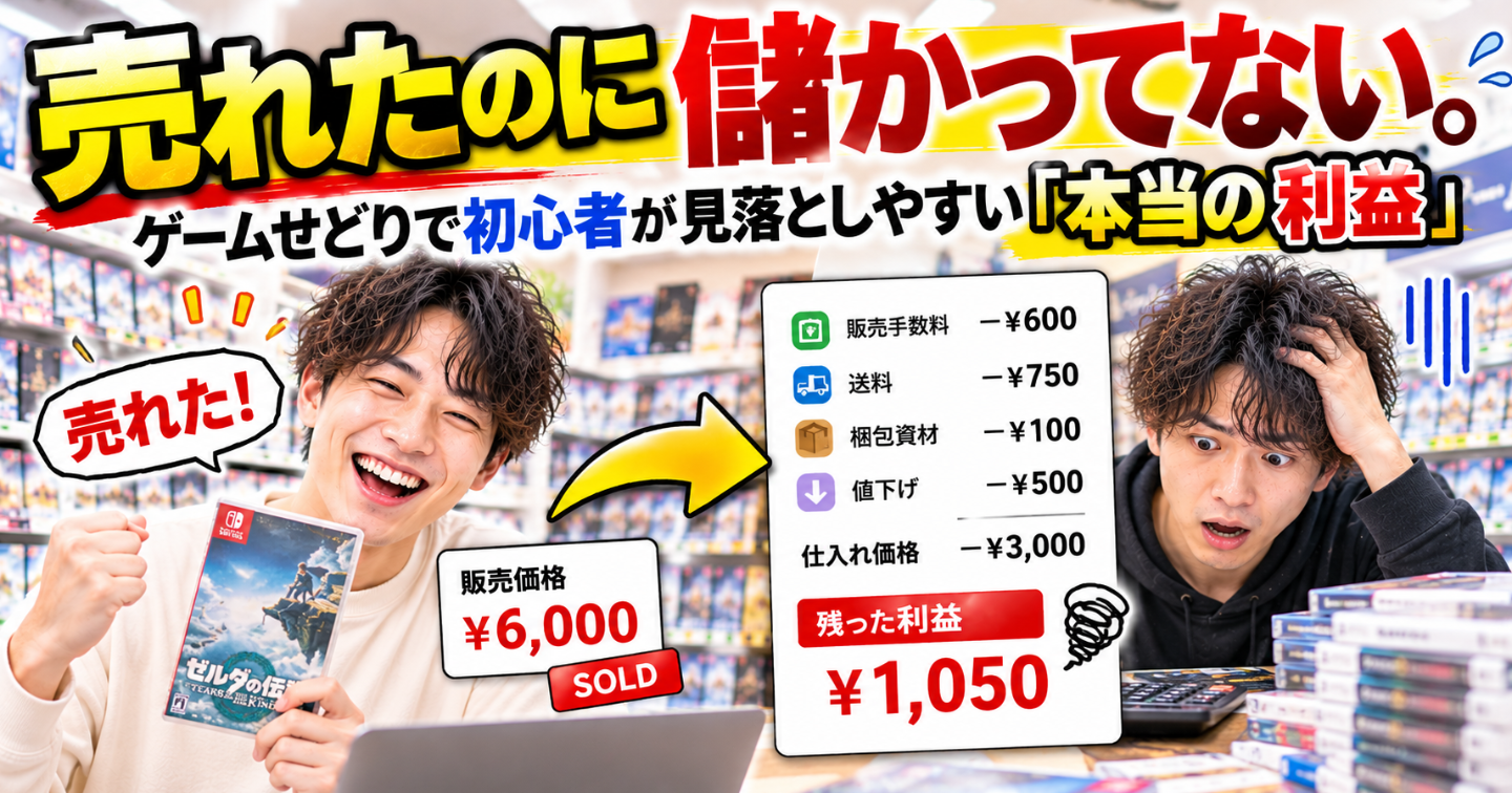 💸 売れたのに儲かってない。ゲームせどりで初心者が見落としやすい「本当の利益」