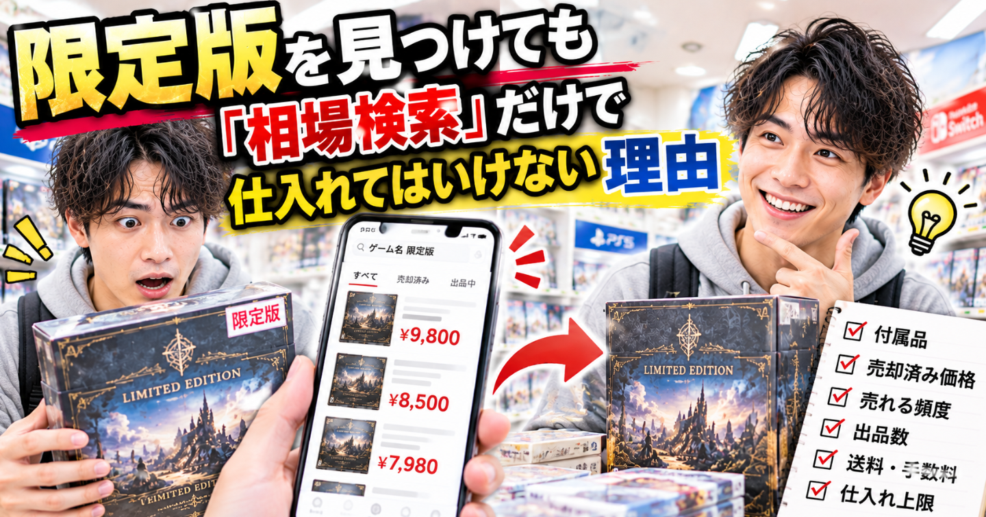 🎮 限定版を見つけても「相場検索」だけで仕入れてはいけない理由