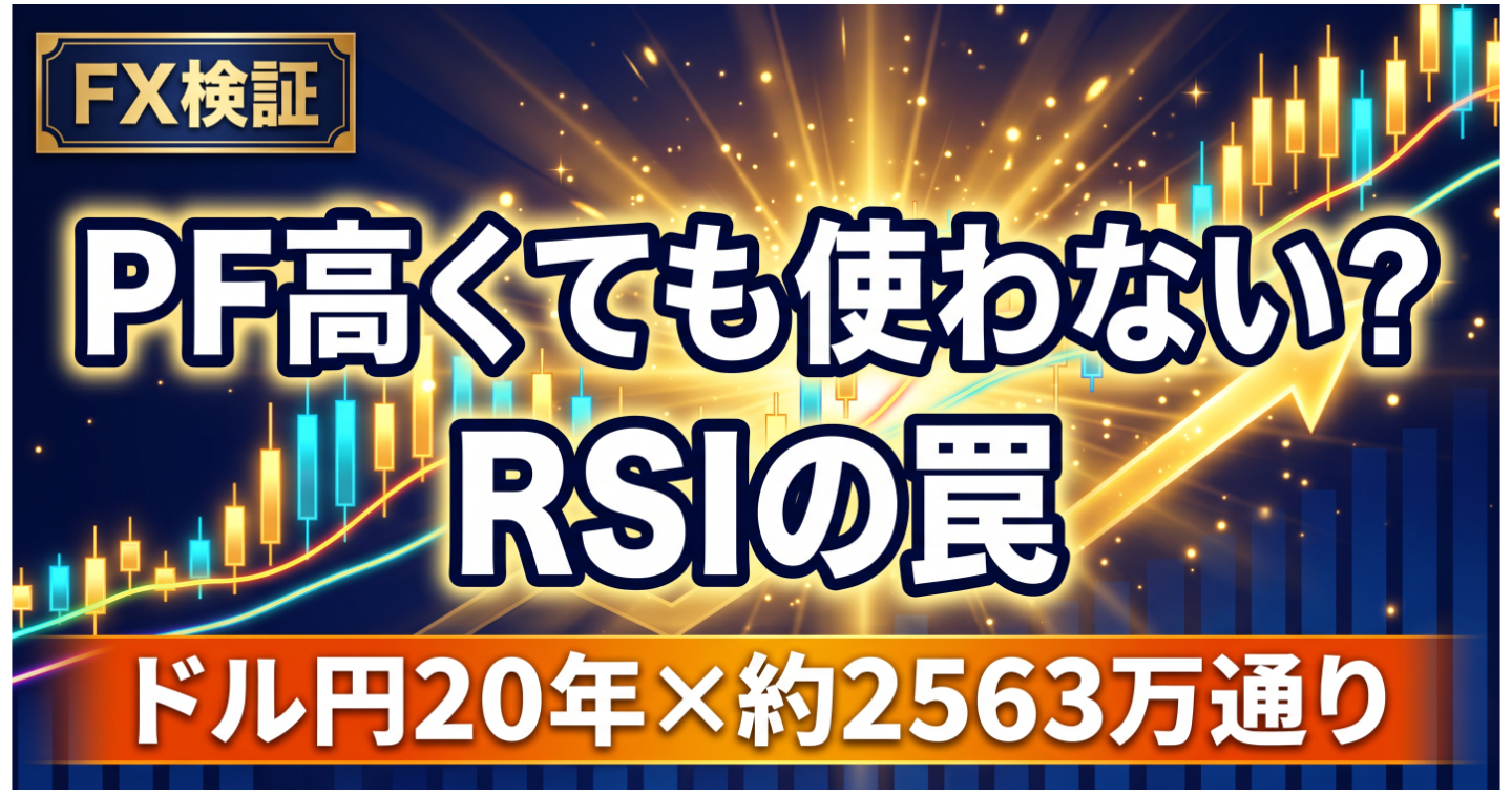RSI逆張り、ドル円20年で利益が損失の約5倍でも私が使わない理由