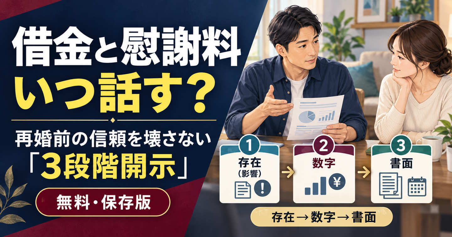 再婚を考えたら、借金と慰謝料はいつ話す？信頼を壊さない「3段階開示」