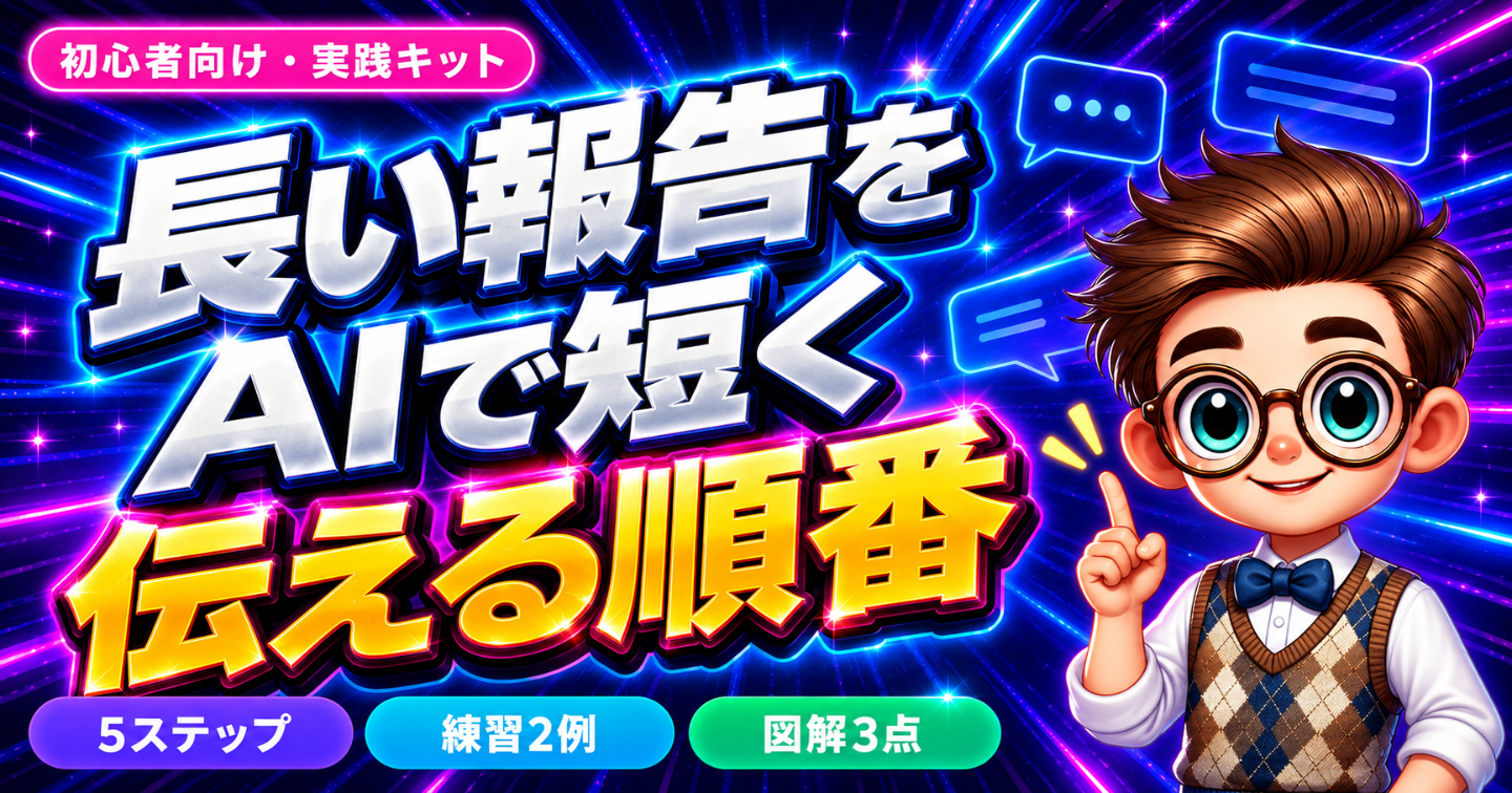 上司への報告をAIで短くする実践キット｜四文の台本・練習2例