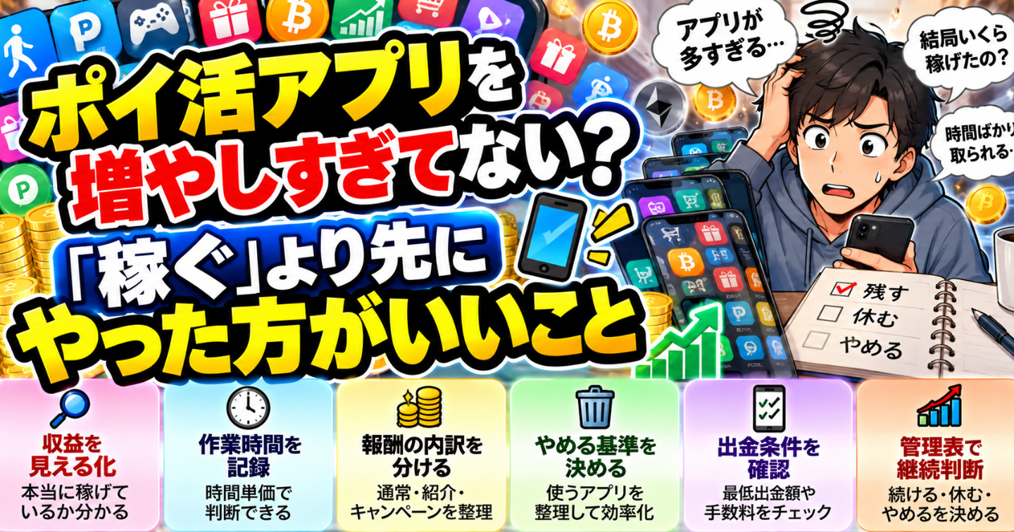 ポイ活アプリを増やしすぎてない？「稼ぐ」より先にやった方がいいこと📱💸