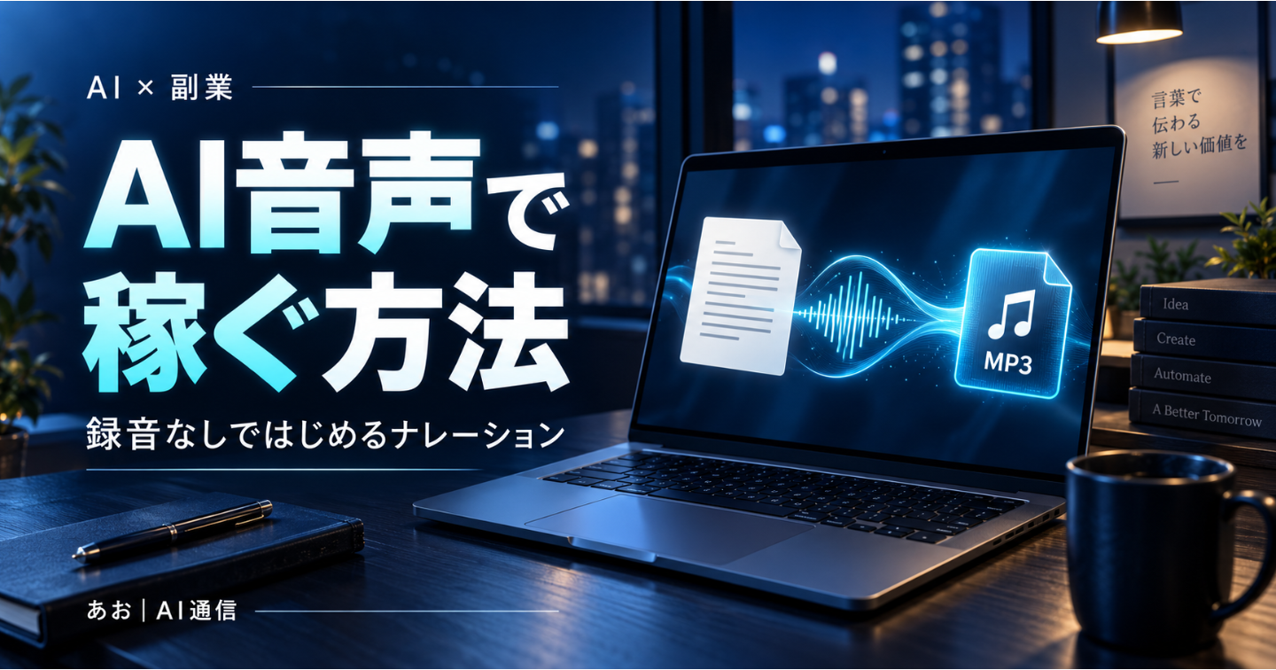 AI音声で稼ぐ方法｜録音なしで作る、はじめてのナレーション