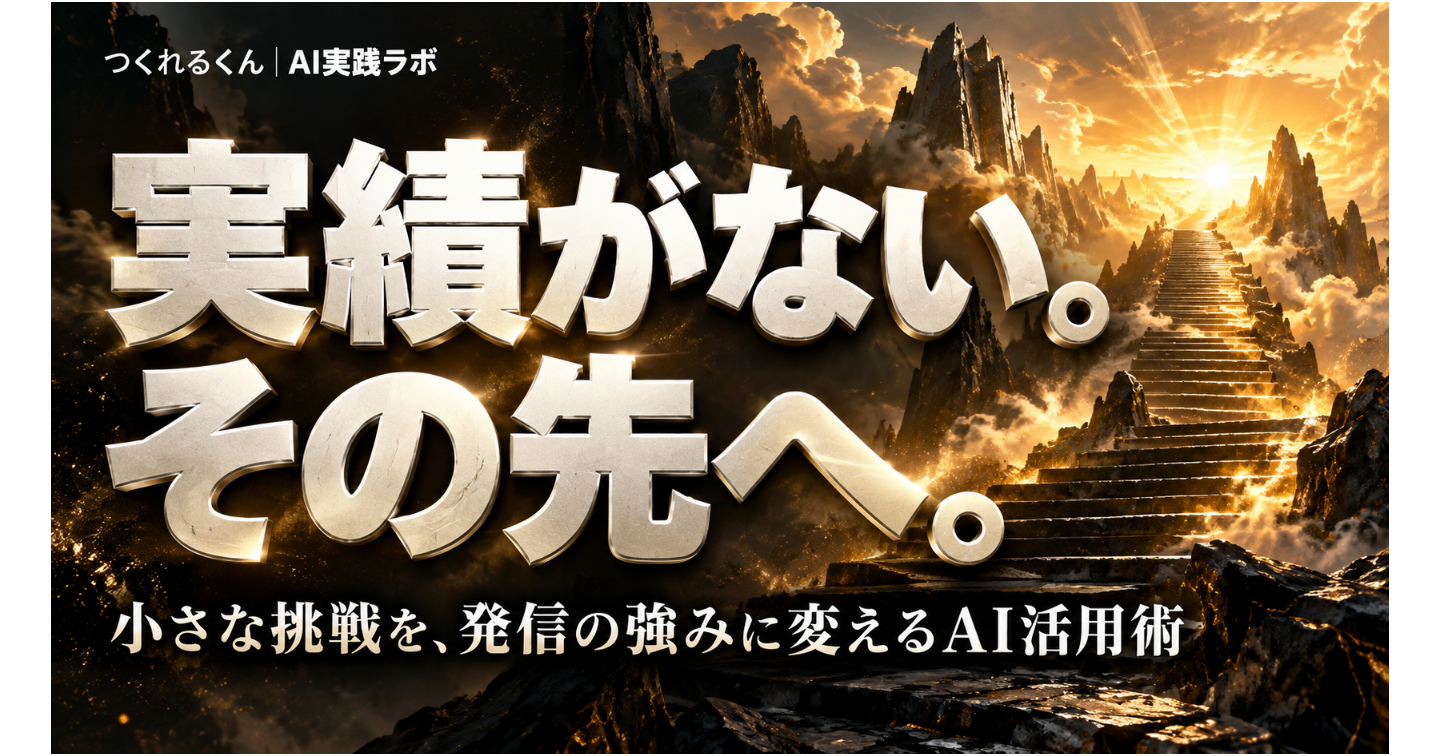 実績がない。その先へ。