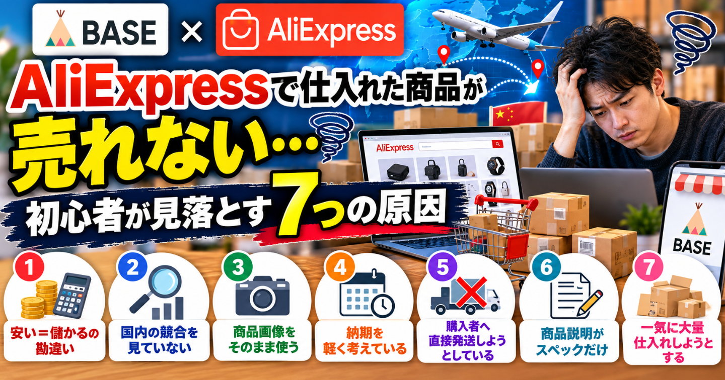 AliExpressで仕入れた商品が売れない…初心者が見落とす7つの原因