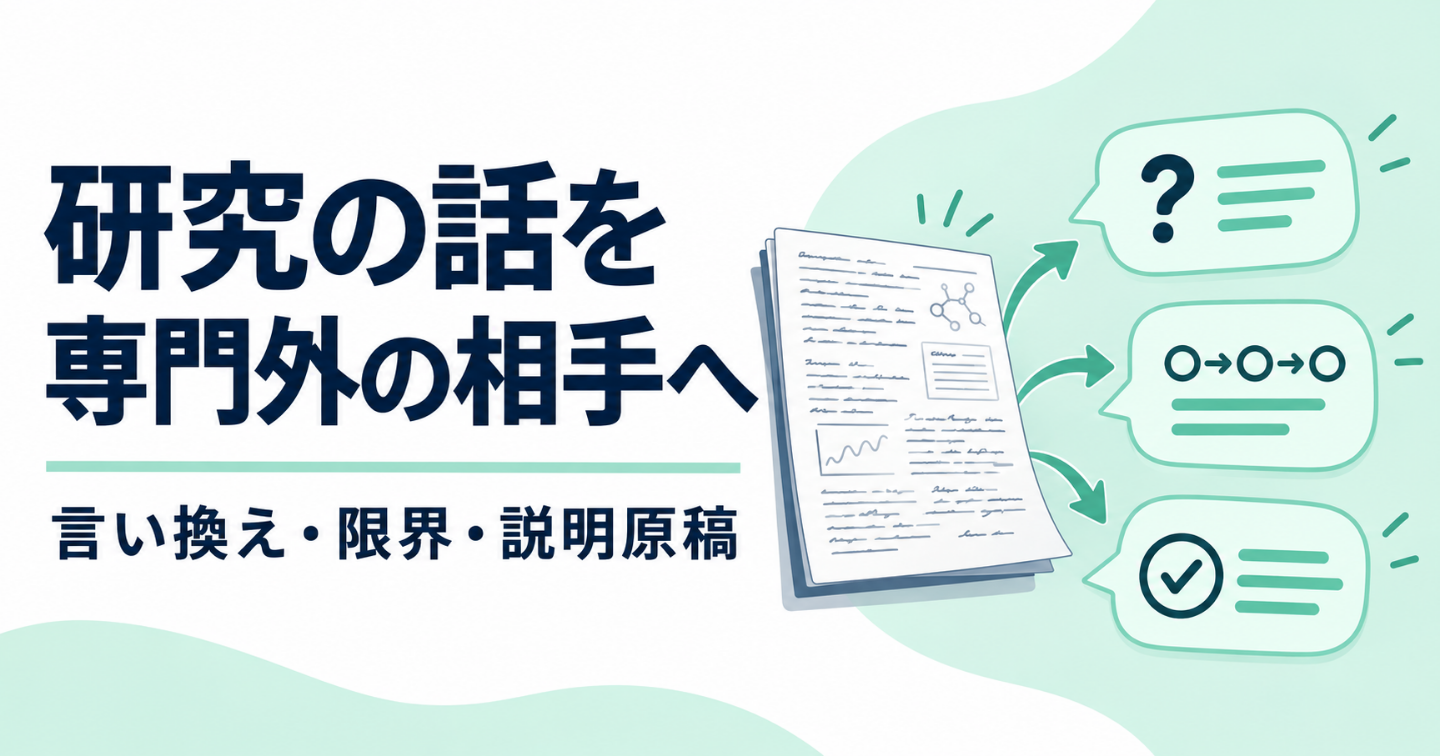 研究の話が専門用語だらけになる人へ｜意味を変えずに、面接の最初の説明を作る