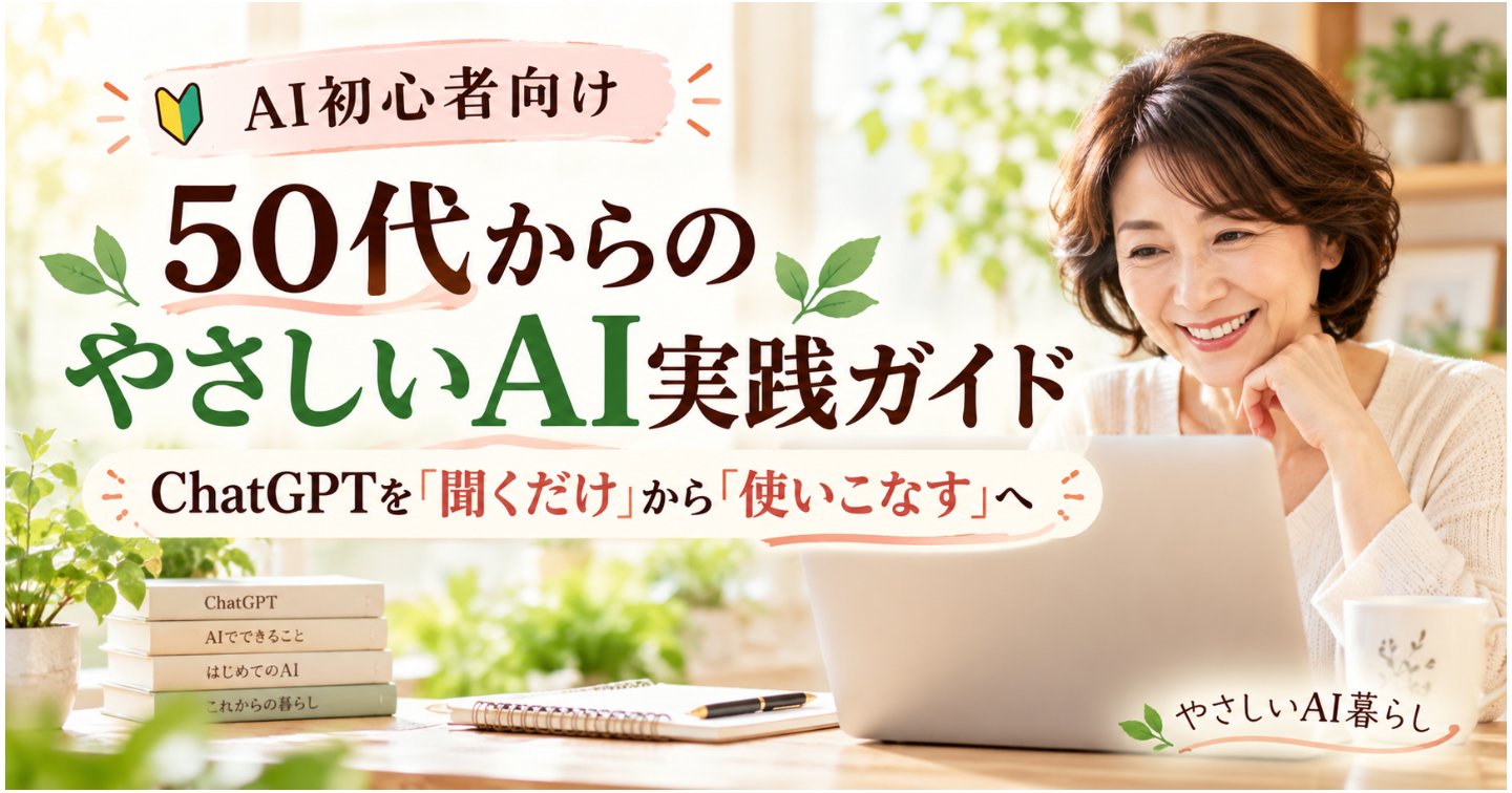 50代からの やさしいAI実践ガイド｜ChatGPTを「聞くだけ」から「使いこなす」へ