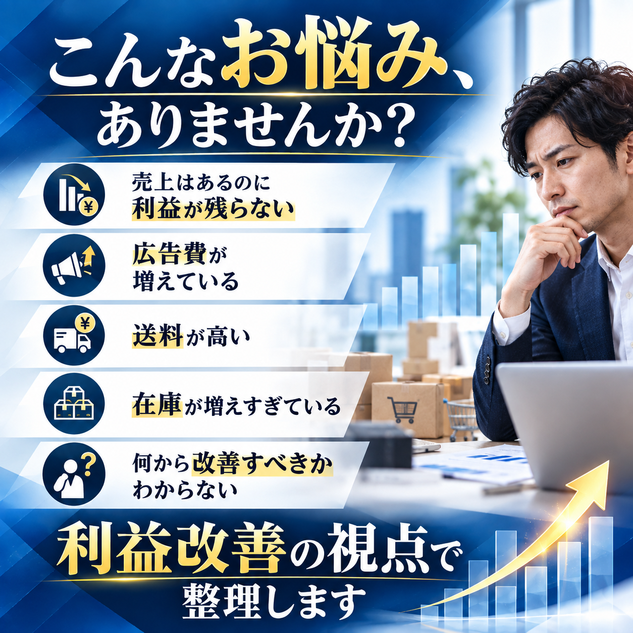 売上ではなく「利益」を増やすEC経営相談｜Amazon・楽天・Yahoo!｜仕入れ・SEO・広告・送料・在庫まで対応
