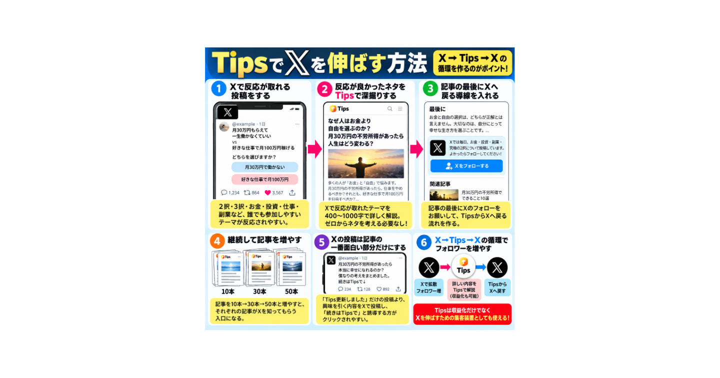 Tipsを使ってXを伸ばす