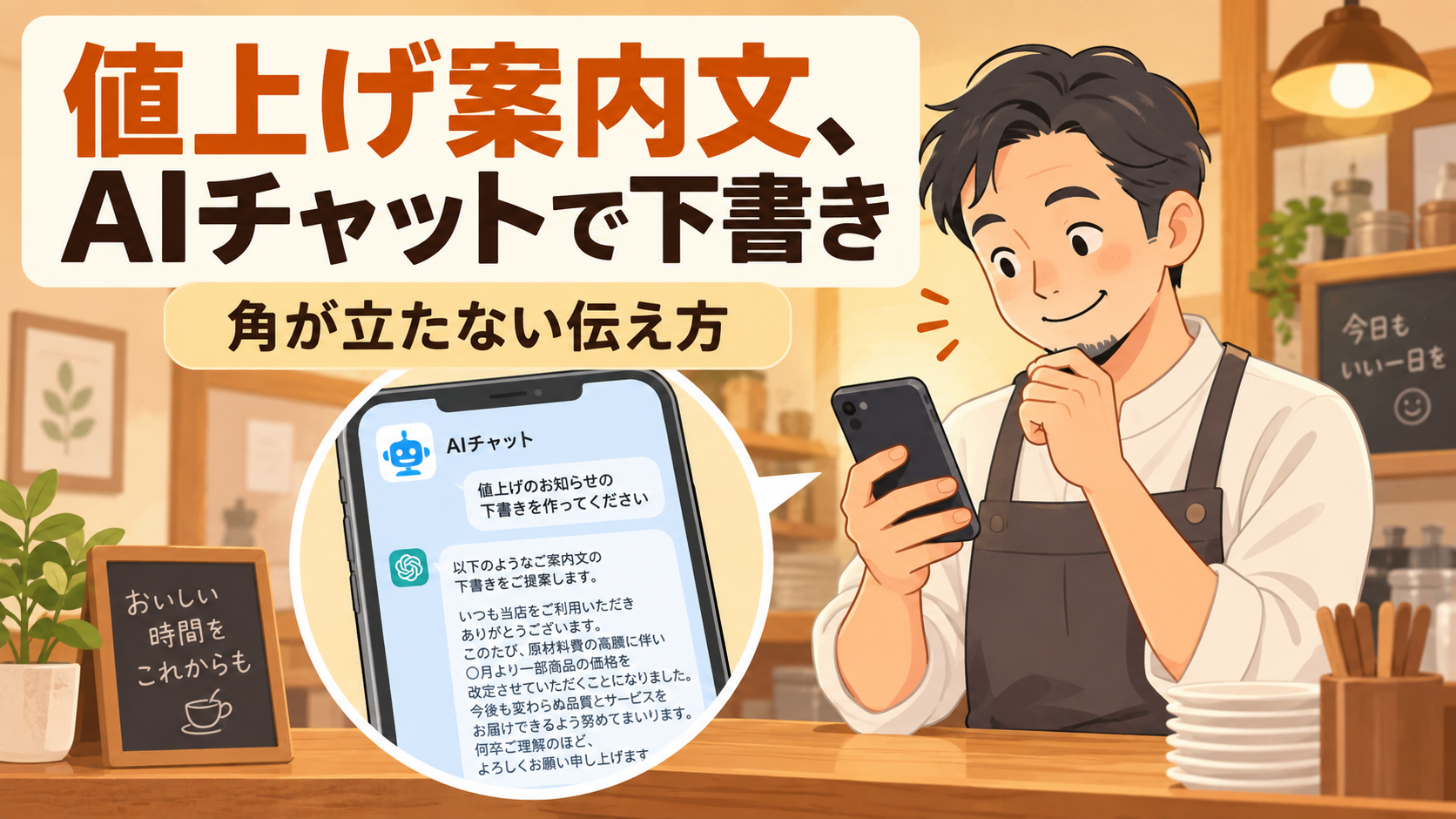 値上げのお知らせ、角が立たずに書けますか？AIチャットで案内文の下書きを作る方法