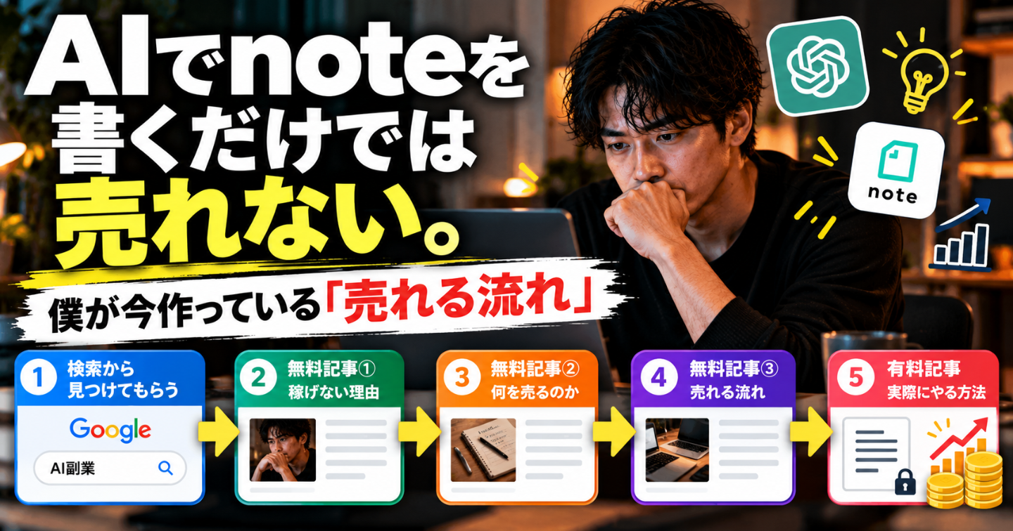 AIでnoteを書くだけでは売れない。僕が今作っている「売れる流れ」