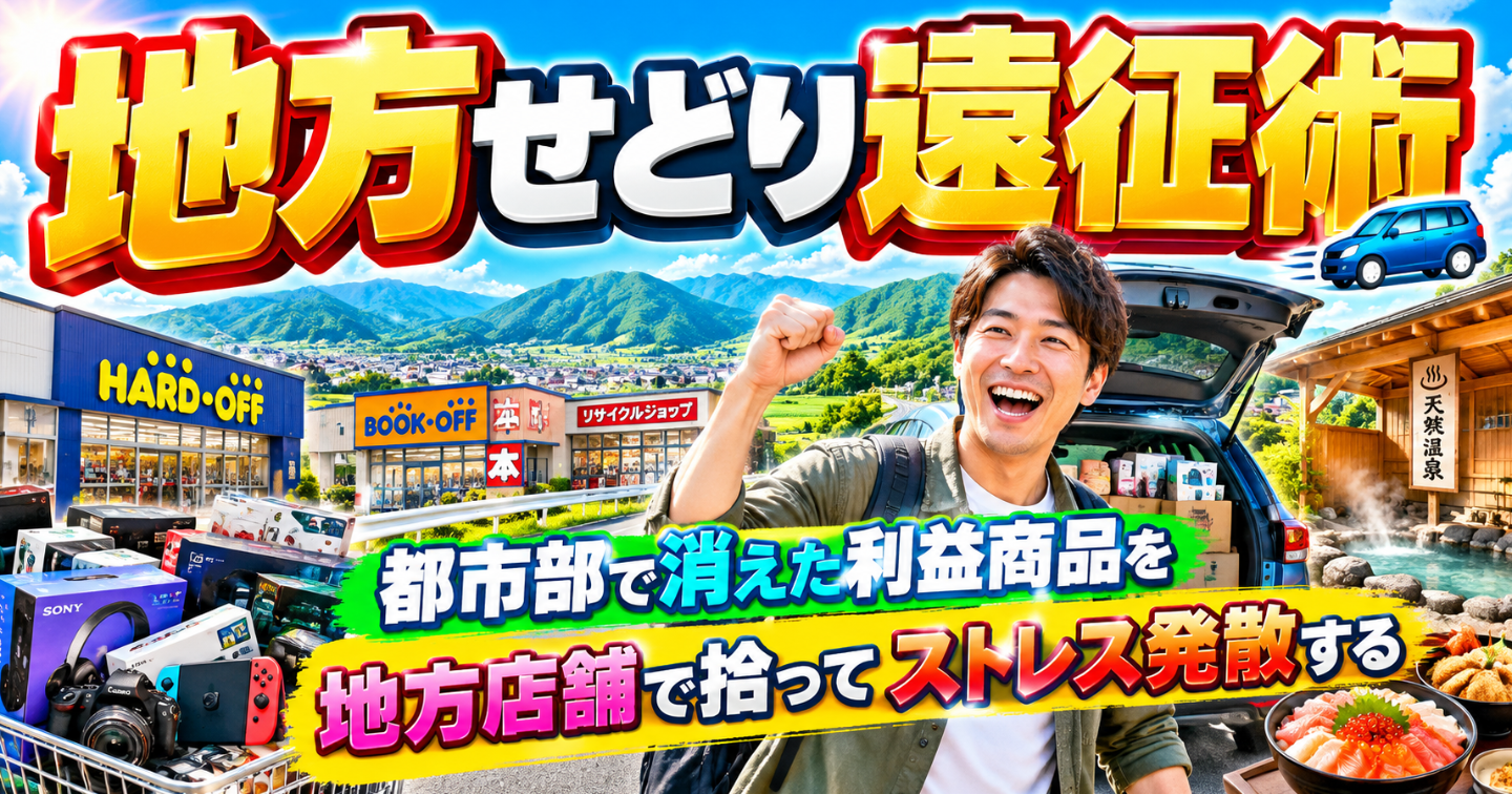 地方せどり遠征術🚗 都市部で消えた利益商品を地方店舗で拾ってストレス発散する